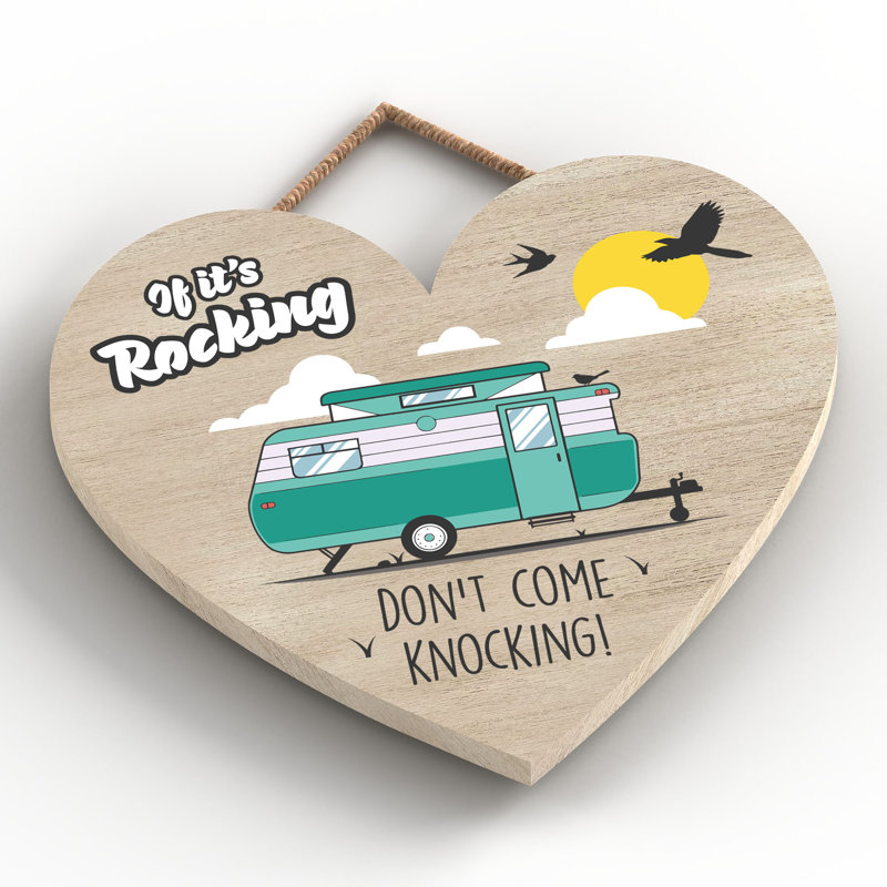Caravan Come Knocking - Print on MDF, 16cm H x 17cm W x 0.9cm D