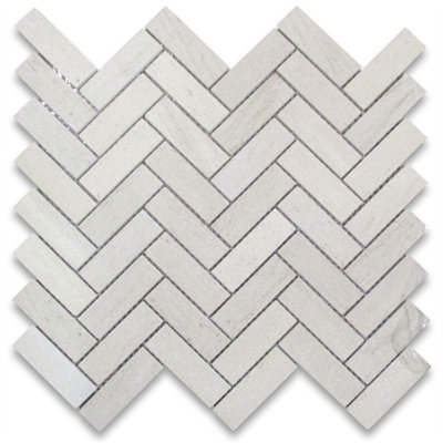 Carreau de mosaïque en marbre à chevrons 12 po x 13 po Moleanos