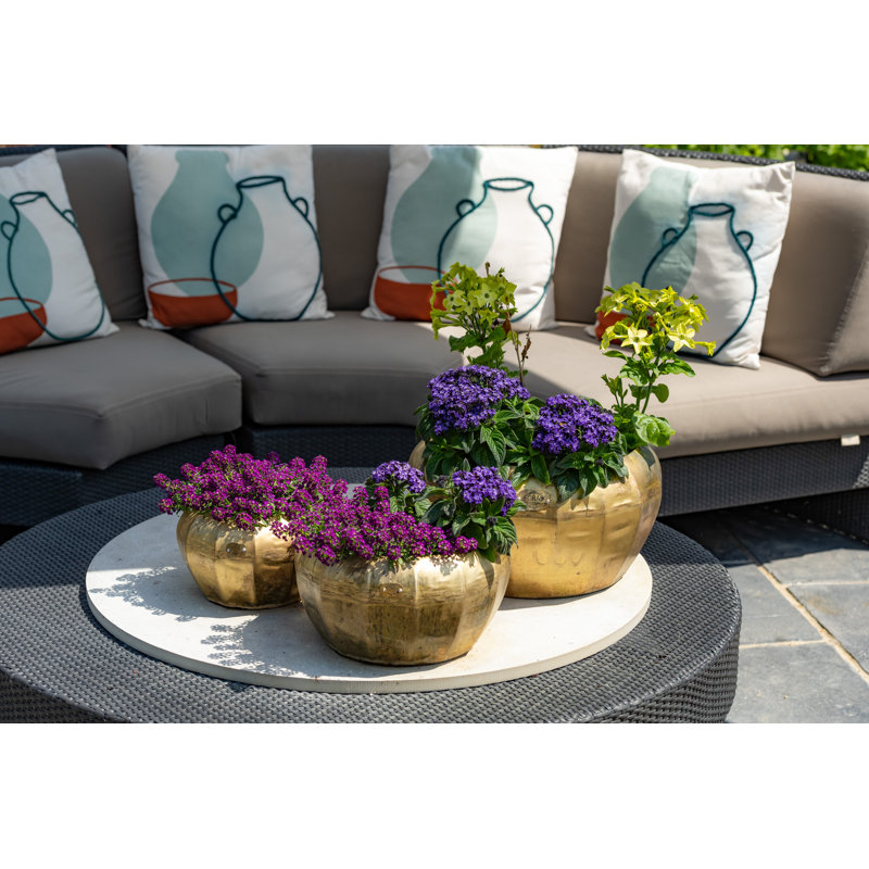 Meansville Metal Pot Planter, 22cm H x 40.5cm W x 40.5cm D