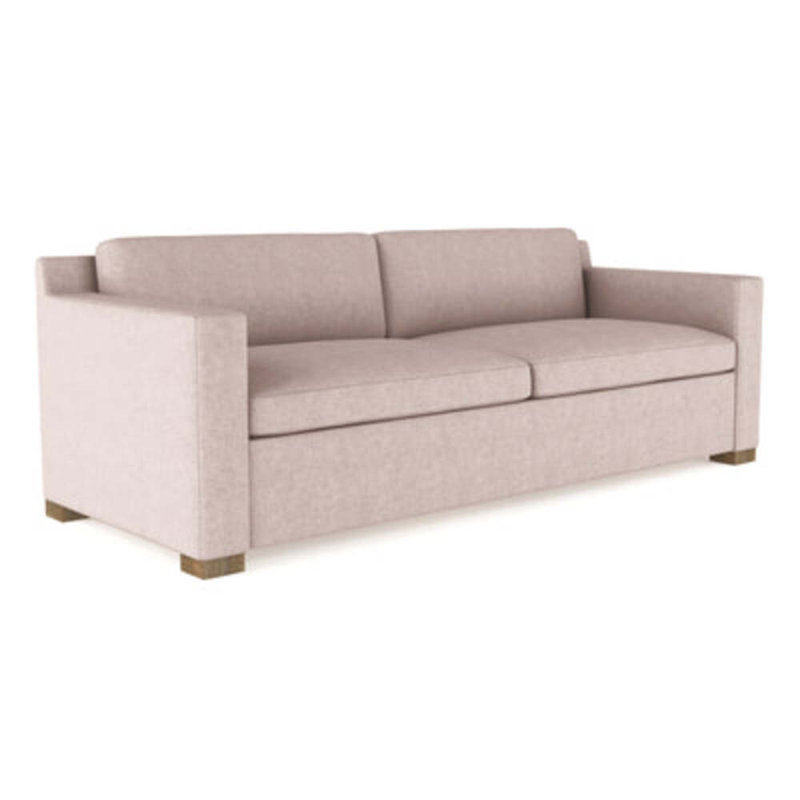 Causeuse Mercer, H 33,5 po x l 72 po x P 39 po, Peluche velours rosé, Patiné
