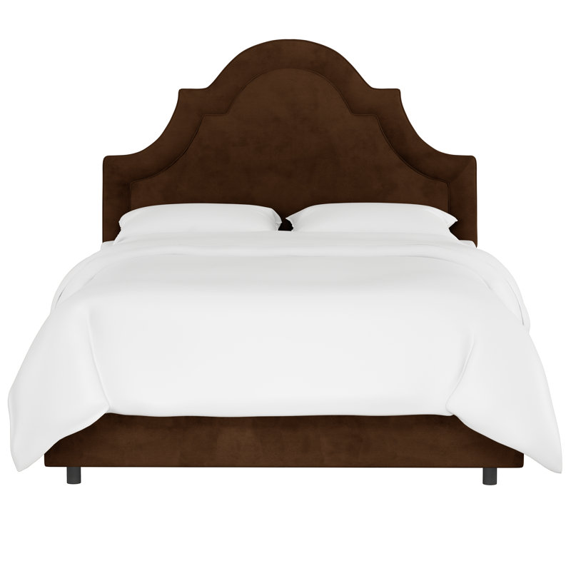 Lit tapissier Avione, Double, Velours chocolat classique