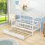 Lit de maison en bois avec garde-corps de sécurité et lit gigogne simple-2002371664-2002371666
