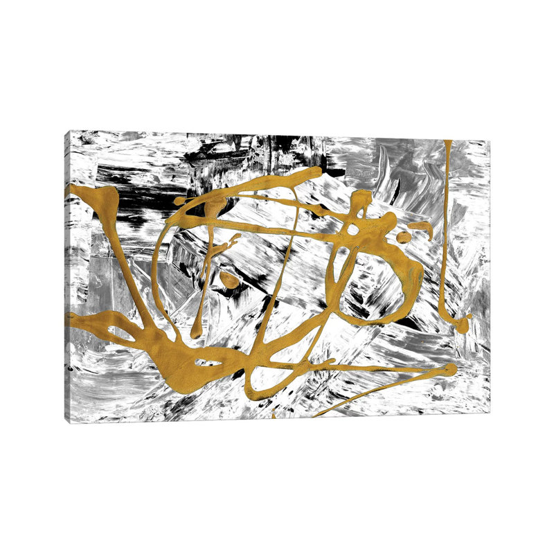 Melting Colors And Gold II by Gina Ritter - Wrapped Canvas Gallery-Wrapped Canvas Giclée, 101.6 cm H x 66.04 cm W x 1.91 cm D