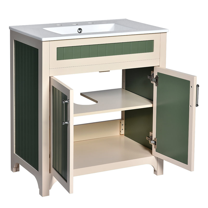 Ensemble de meuble-lavabo avec lavabo en céramique