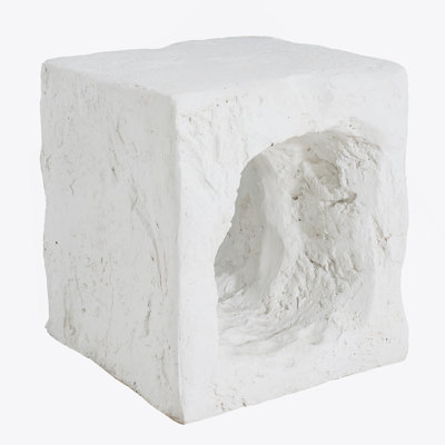 Outdoor Patio Karst Cave Inspired MGO Side Table, White
