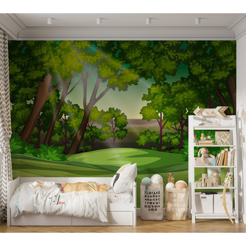 Premium Wallpaper Wall Mural - Enchanted Forest, 96" L x 120" W