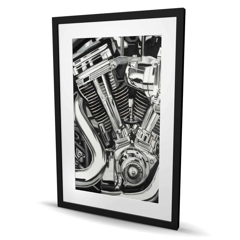 Mécanisme de moto - décor de bureau gris mat
