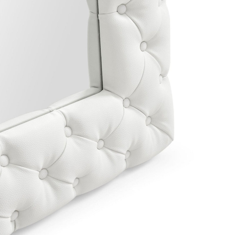Miroir de plancher capitonné Sinaia, Blanc