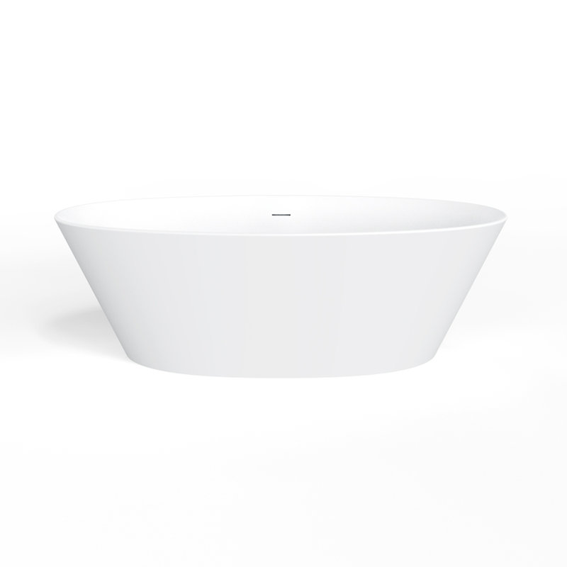 Baignoire de trempage autoportante à surface solide de 66,9 pouces pour salle de bain