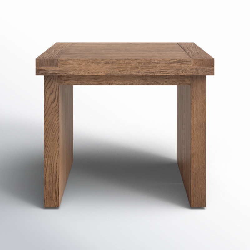 WARBY Solid Wood End Table, Worn Oak Veneer