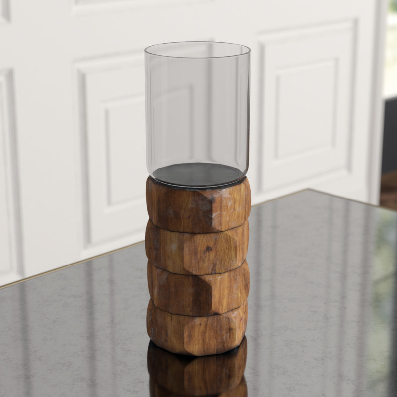 Hex Nut Hurricane Candle Holder, 16.25" H x 5.5" W x 5.5" D