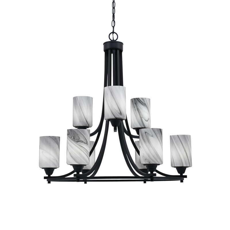 Paramount 9 Light Uplight Chandelier, Silver