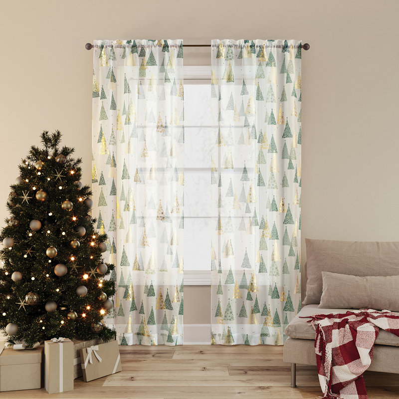 Panneau de rideau transparent avec passe-tringle Kenyel, L 37 po x L 63 po
