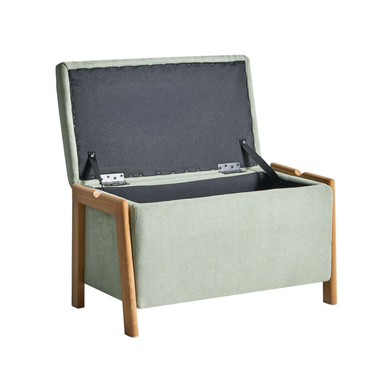 Taheem Fabric Upholstered Storage Bench, Light Green