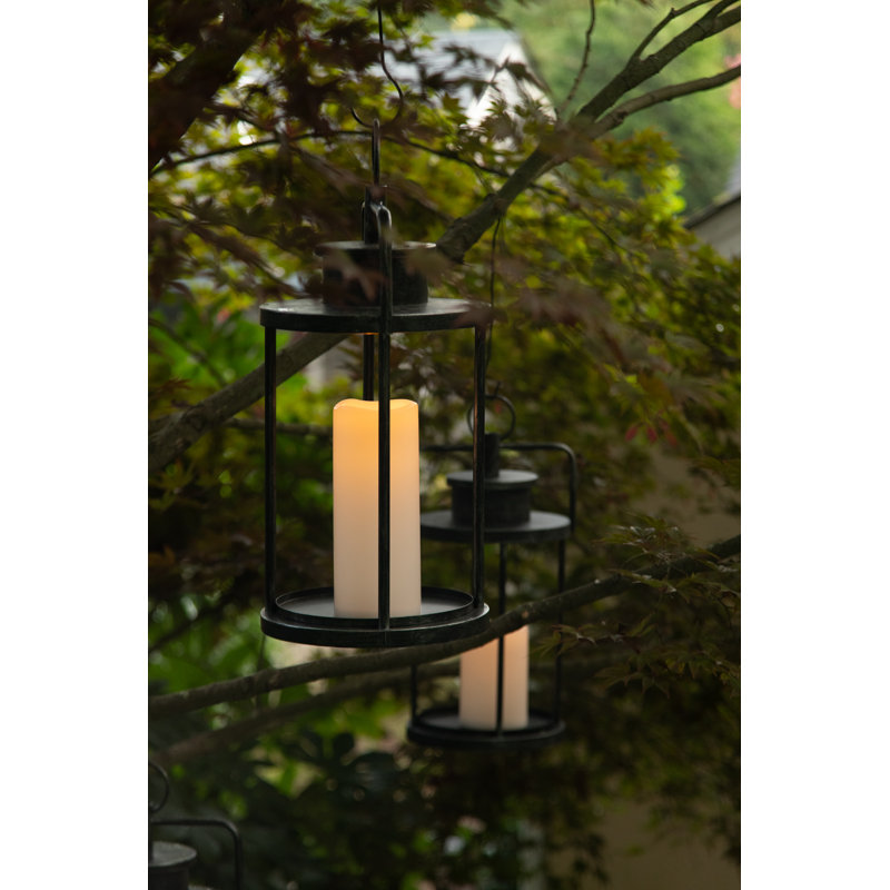 Flickering LED Unscented Flameless Candle, 8" H x 4" W x 4" D