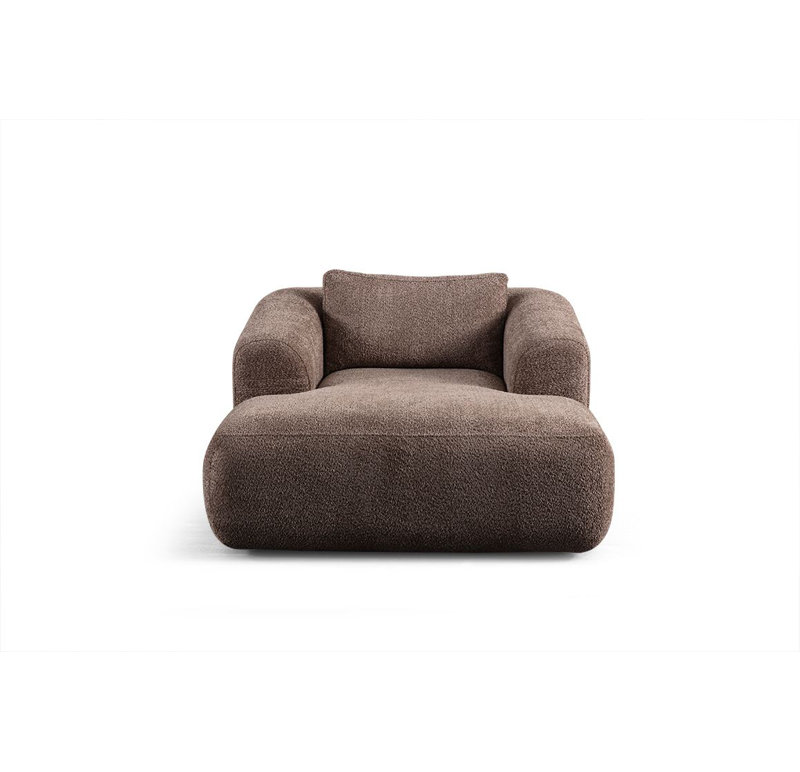 Élégant canapé 1 place, brun, 51,2 po x 41,3 po x 33,5 po | Structure durable en bois et en carton, tissu 100% polyester, dossier et accoudoirs fixes | Mousse confortable à 28 couches, facile à nettoyer | Design moderne pour le salon et les petits espaces