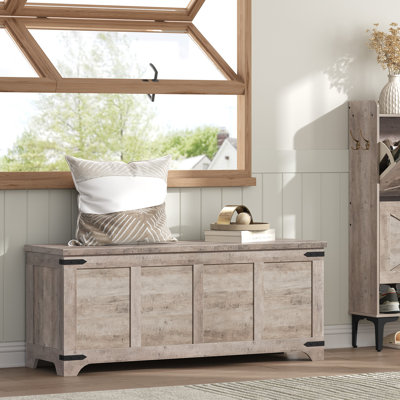 47.2" Storage Chest Storage Trunk With 2 Safety Hinges 