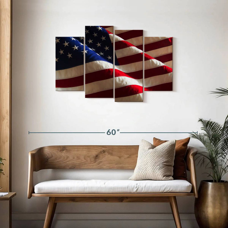 Borges Rippled American Flag, 27" H x 43" W