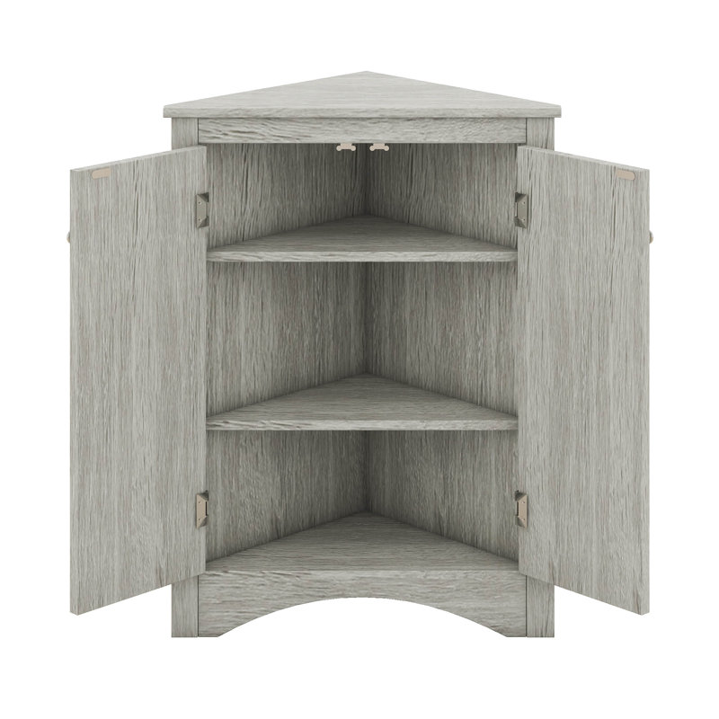 Armoire de rangement triangulaire pour salle de bain avec tablettes réglables, armoire de sol autoportante moderne, Chêne