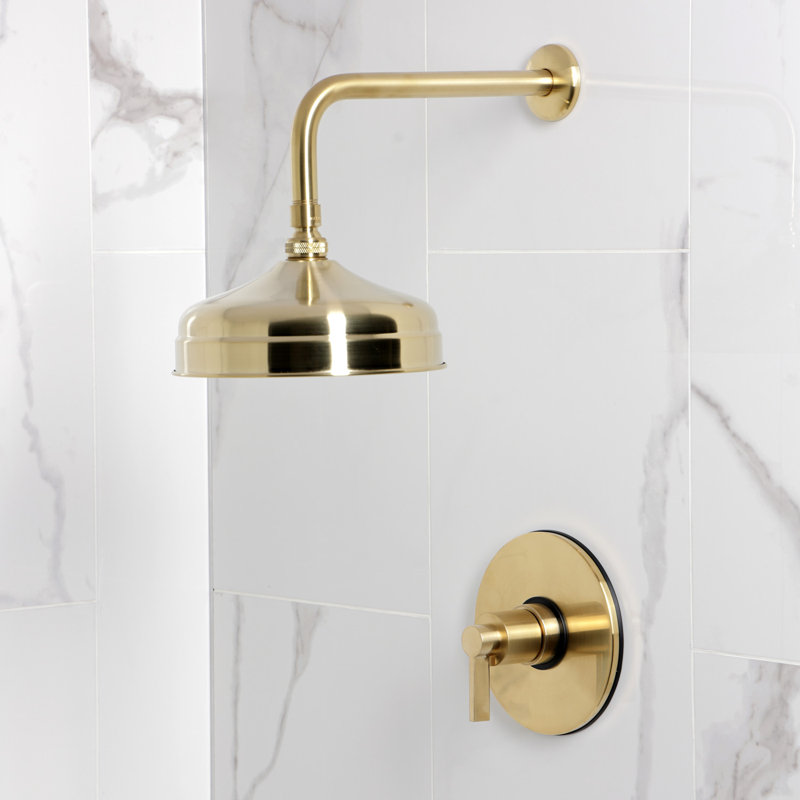 Kingston Brass NuvoFusion Single-Handle Pressure Balanced Shower Faucet, Brushed Brass
