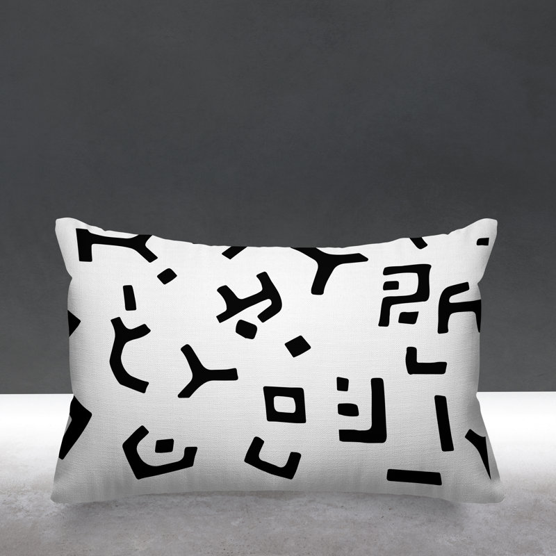 Housse et insert de coussin rectangulaire Adanya, Noir