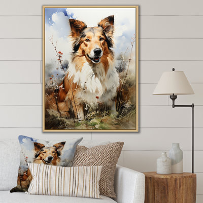 Collie Dog Canvas Wall Art, Countryside Animal Print - Collie Countryside