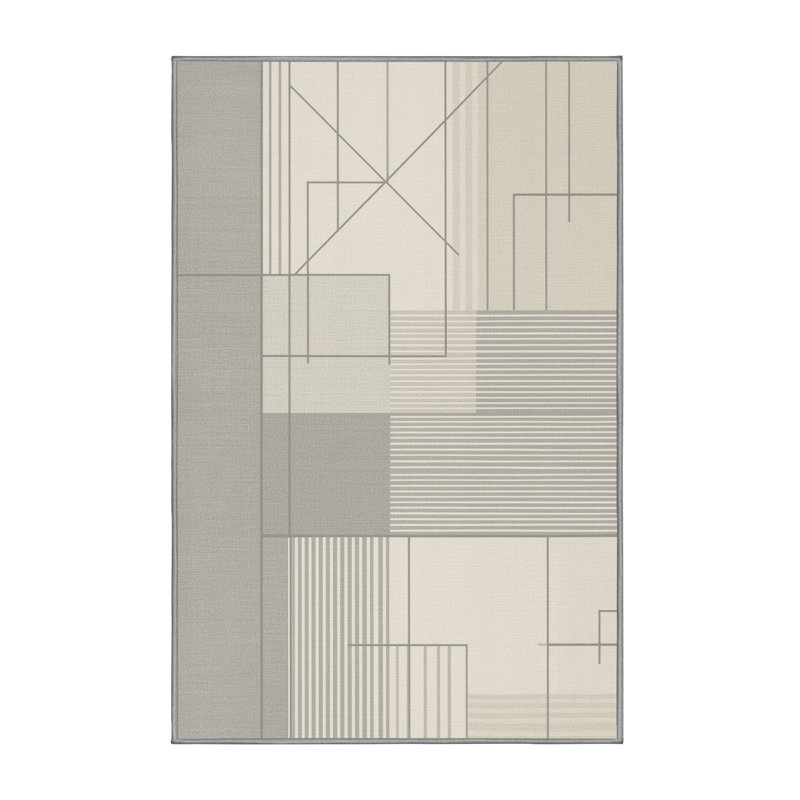 Tapis gris clair lavable à la machine Paizlea, 3 X 5