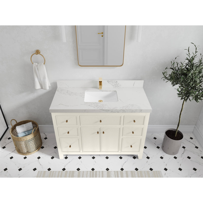 Sonoma 48 Single Bathroom Vanity with Top, Calacatta Nuvo