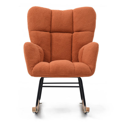 Le fauteuil à bascule orange rehausse la beauté de votre fauteuil confortable pour le salon et crée une ambiance douillette -