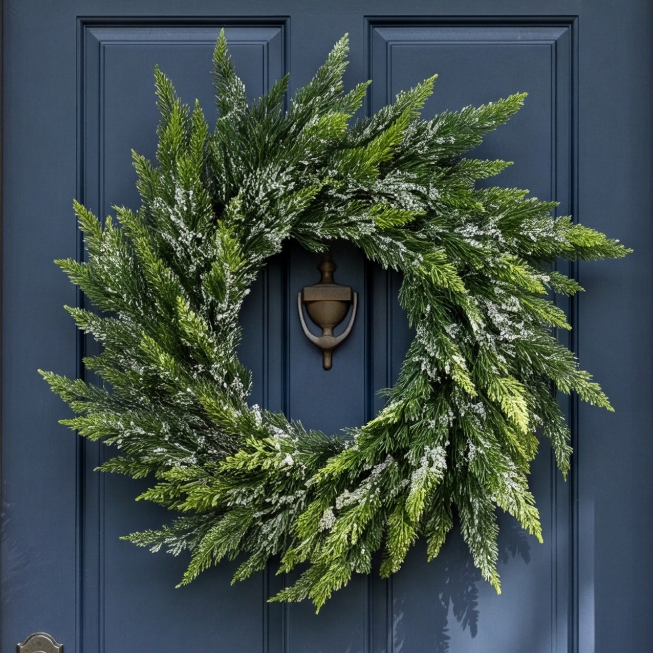 Faux Cedar Plastic Wreath, 23" H x 3" W x 23" D
