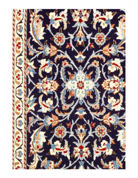 One-of-a-Kind Rectangle 2' X 6'2'' Runner Wool & Silk Area Rug in Navy Blue