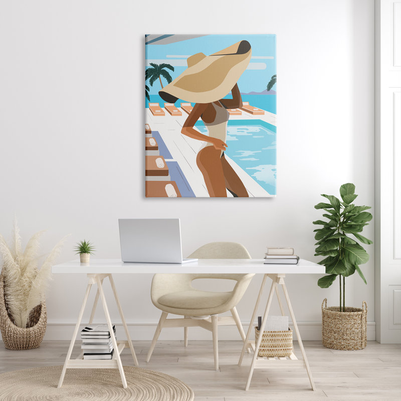 Poolside Fashion - impression, H 48 po x l 36 po, Toile tendue