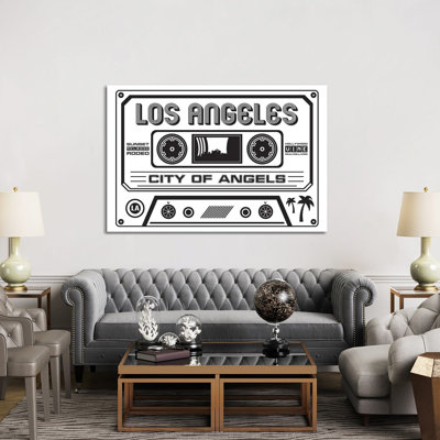 Los Angeles Cassette - Light Background by Benton Park Prints - Wrapped Canvas Gallery-Wrapped Canvas Giclée