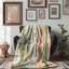 Peach-Green Stripe Blooms - 1 pièce Sherpa Premium-101949623