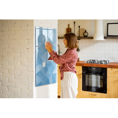 Magnetic Memo Board Whiteboard - 60 x 120 cm - With Marker and Magnets - Triangles abstraction