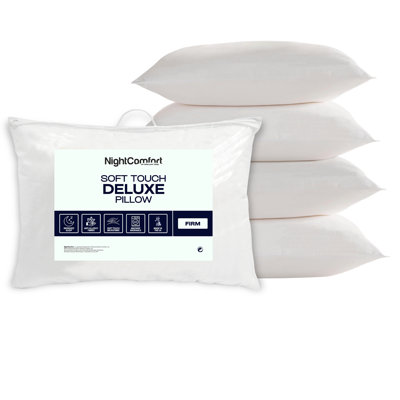 NightComfort Deluxe Firm Support Microfibre Pillows Pack of 4