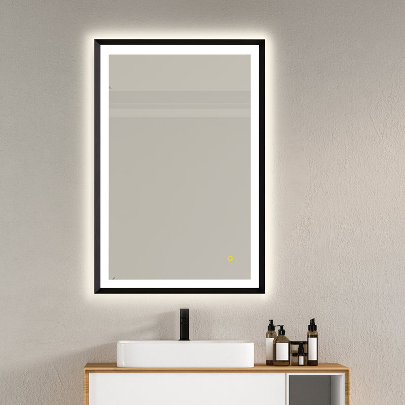 Apollo Gold Rectangular LED Vanity Mirror with Anti-Fog