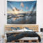 Tapisserie de plage seascape coucher de soleil à la perhouse avec accessoires suspendus inclus-28500554