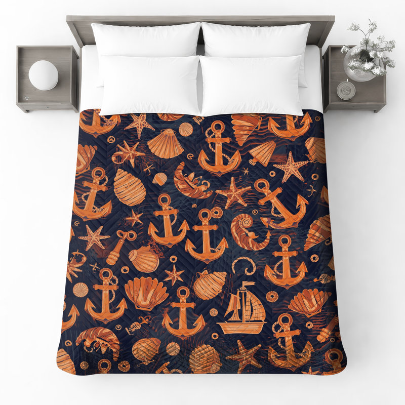 Couvre-lit matelassé Nautical Anchors, Très grand lit