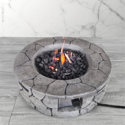 Fiber Reinforced Concrete Outdoor Fire Pit(Stone Gray)