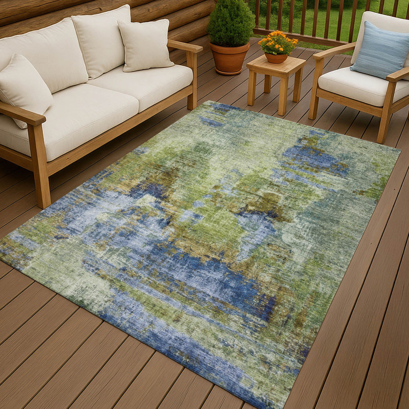 Machine Washable Indoor/Outdoor Chantille ACN2300 Abstract Rug, Rectangle 2'6" x 3'10"