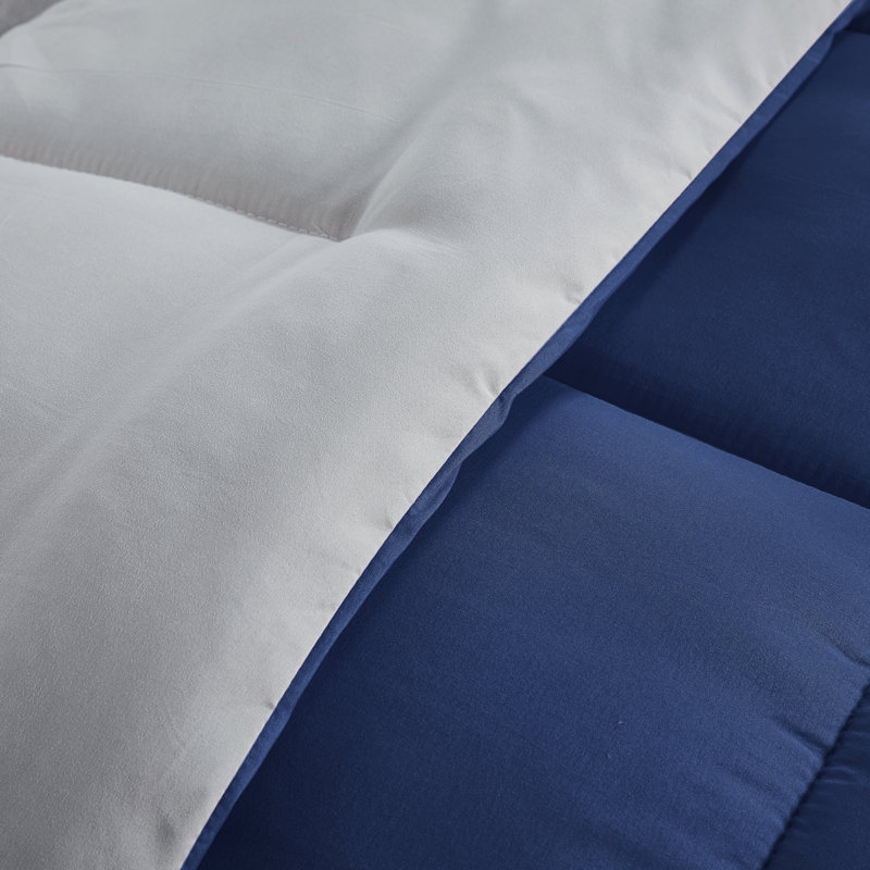 All Seasons Down Alternative Single Reversible Comforter, Full/Queen Comforter, Navy/Silver
