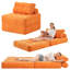 Canapé-lit pliant, canapé-lit convertible 4-en-1, canapé-lit pour le salon de la chambre à coucher, orange-119783931