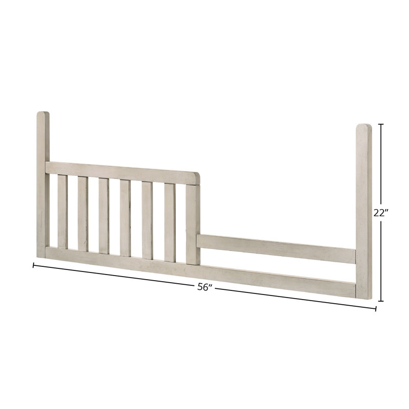 Barrière de lit pour tout-petit Arshad, Blanc rustique