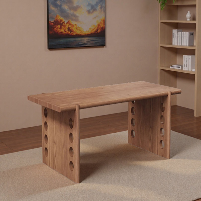 Bureau d'écriture en bois de frêne, H 29,52 po x l 55,11 po x P 27,55 po, Brun