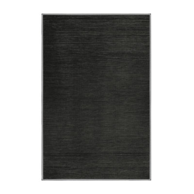 Machine Washable Solid Brown Area Rug