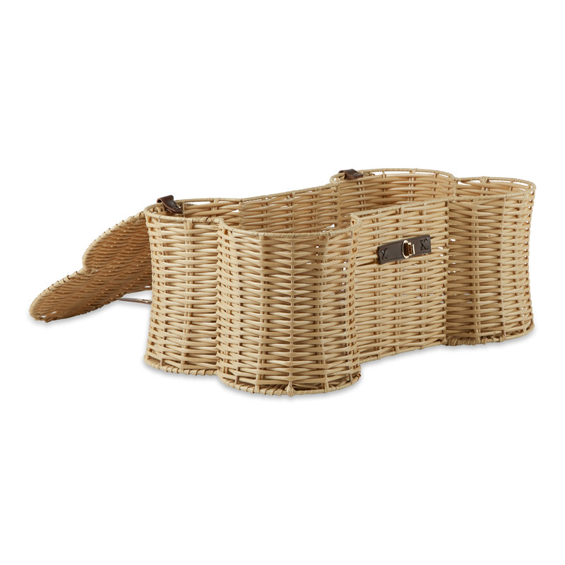 Panier à jouets en forme d'os, H 9 po x l 15 po x P 24 po, Beige