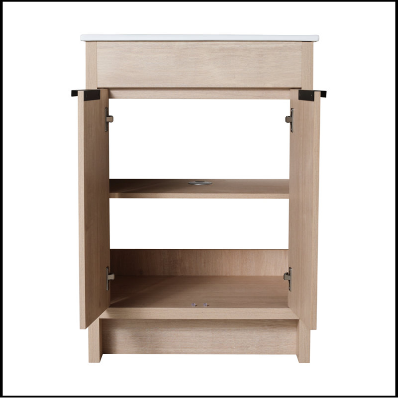 Meuble-lavabo simple avec plateau Steffany 24,00, Chêne clair uni