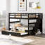Lit superposé double avec lit gigogne, rangement et barrière de sécurité pour chambre à coucher, dortoir-1630064974