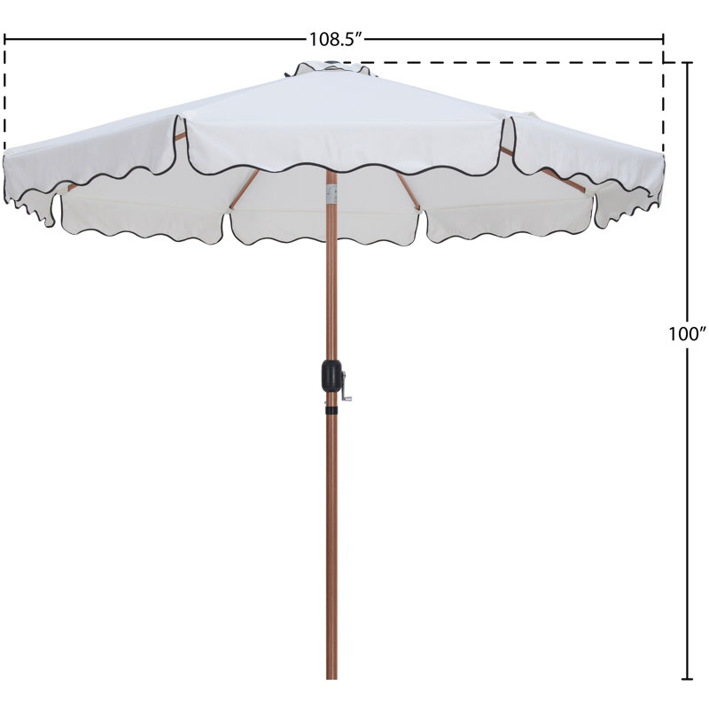 cloth patio umbrellas Grand 11 FT 10-Year-Non-Fading Patio Umbrella, Outdoor Umbrella with 8 Faux-Wood Grain Aluminum Ribs, Market Umbrella with Pulley Lift, Ventilation, Waterproof for Poolside, Deck, Backyard, Gray Fabric : Patio Please note that a stand is not provided Amalfi Black Water Resistant Fabric